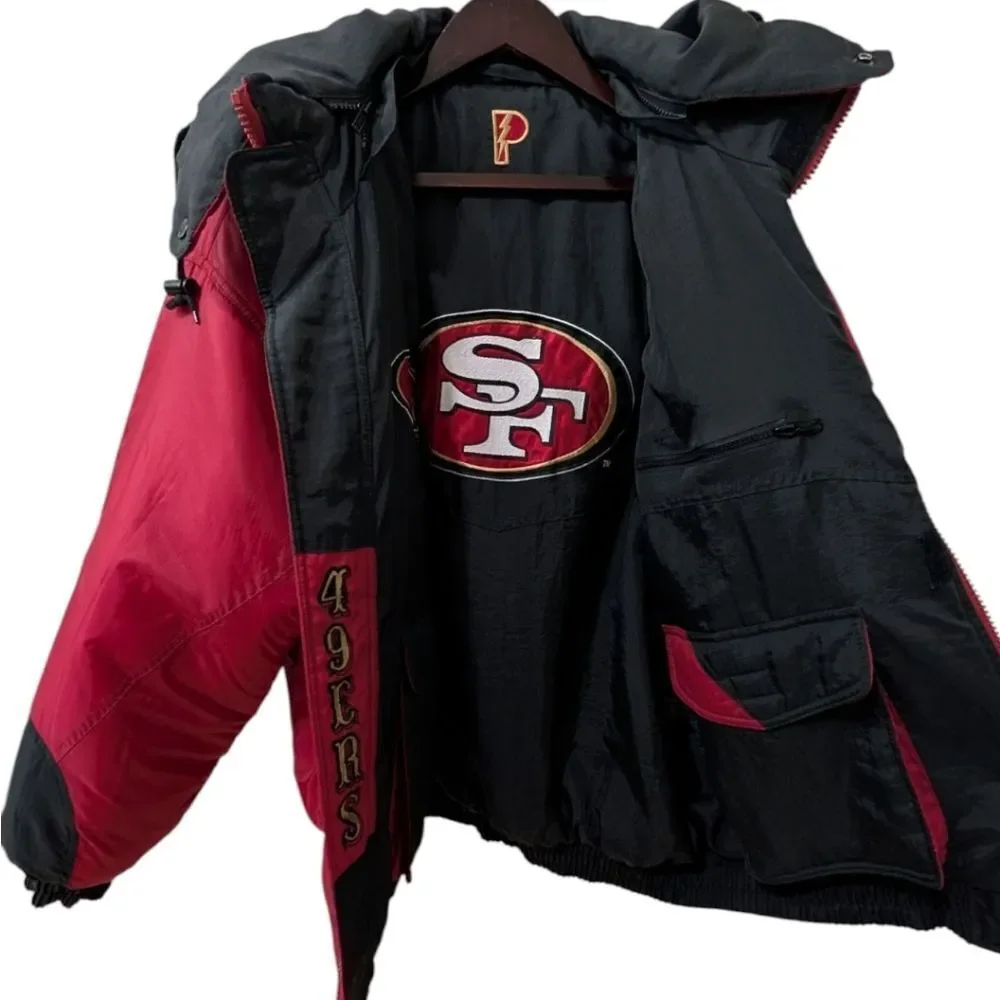 Vintage RARE 90's Pro Player 49ers NFL Reversible Puffer Jacket- GD/L